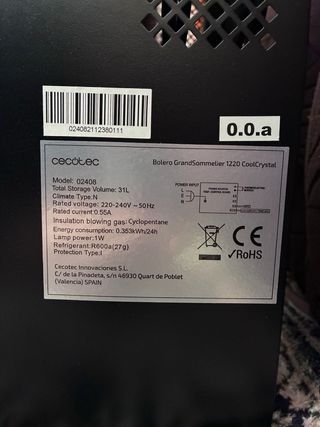 Cecotec Vinoteca 12 Botellas Bolero - para piezas