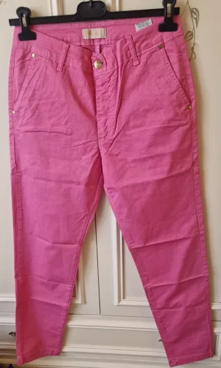 Pantaloni donna fantasia rosa