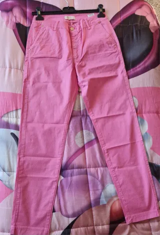 Pantaloni donna fantasia rosa