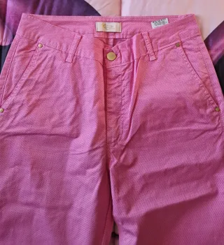 Pantaloni donna fantasia rosa