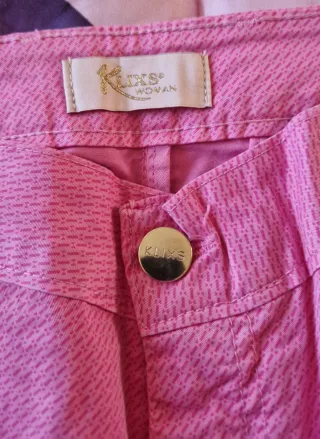 Pantaloni donna fantasia rosa