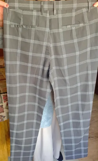 Pantalones de cuadros grises de caballero