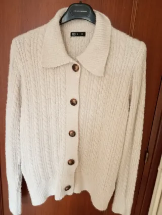 Chaqueta de punto TEX beige talla M