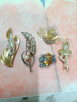 Lotto di 5 spille in argento (4)