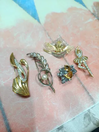 Lotto di 5 spille in argento (4)