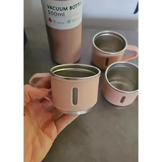 Set Borraccia Termos 3 Tazzine Caldo Freddo INOX