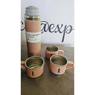 Set Borraccia Termos 3 Tazzine Caldo Freddo INOX