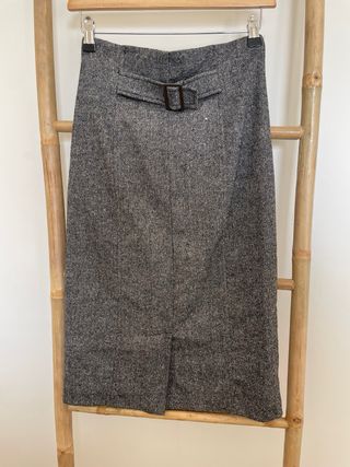 Falda gris de tweed
