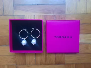 Pendientes nuevos Aro Oro Perla Yokoamii