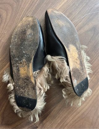Mocasines Gucci Piel y Pelo Negro/Beige