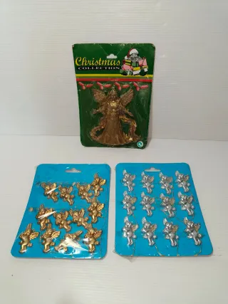 Decorazioni Angeli Natale Vintage Oro Argento