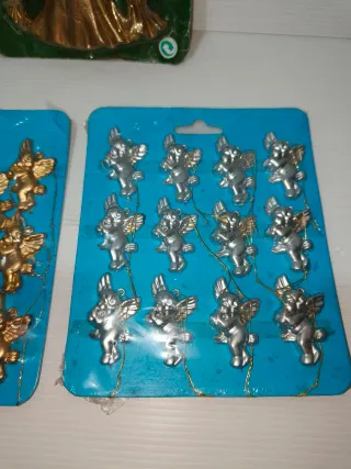 Decorazioni Angeli Natale Vintage Oro Argento