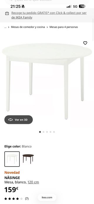 Mesa redonda comedor blanca