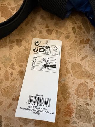 Pantalón de esquí infantil azul con tirantes