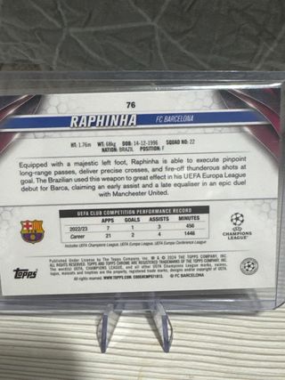 Raphinha Sapphire Topps Chrome FC Barcelona