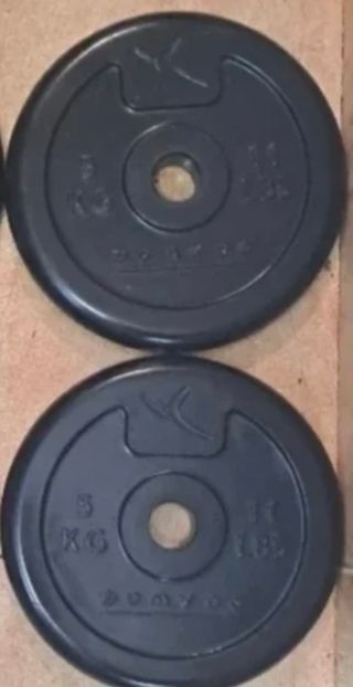 PESAS 2 DISCOS DE 5KG DE CAUCHO