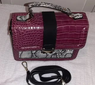 Bolso TopShop Morado Piel Serpiente
