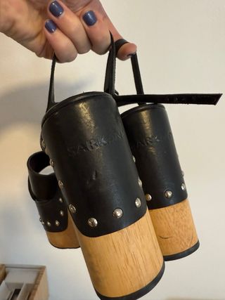 Sandalias tacón plataforma negras