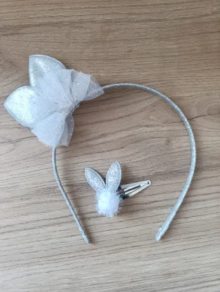 Diadema y pinza Sfera Kids plateada