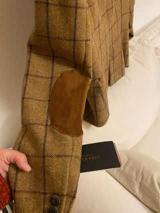 Americana Zara Camel Paño Cuadros