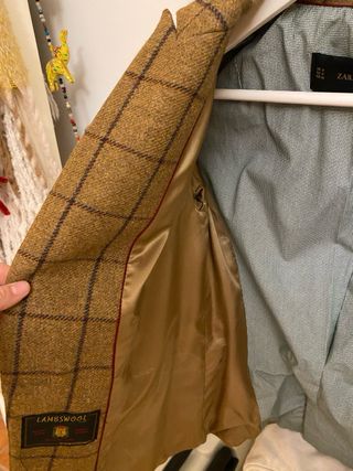 Americana Zara Camel Paño Cuadros