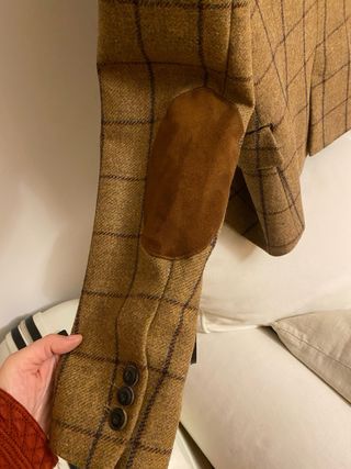 Americana Zara Camel Paño Cuadros