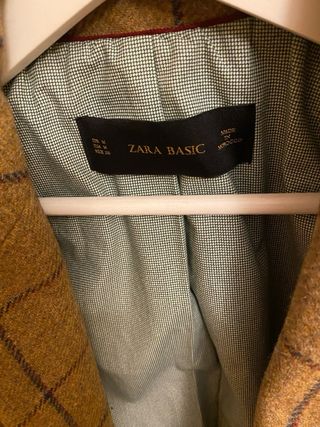 Americana Zara Camel Paño Cuadros