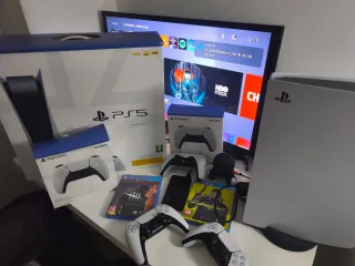 PS5 +3mandos+2 juegos+16 digitales +1tb disco ext