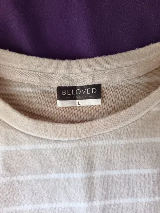 Jersey con camisa falsa beige y blanco