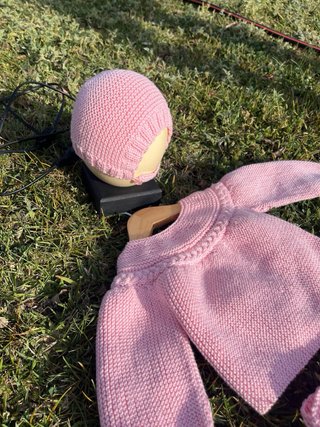 Conjunto bebé: Jersey y 2 capotas rosa