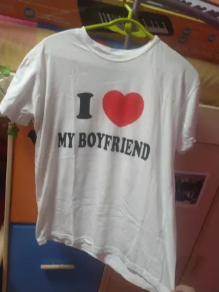 Camiseta I love my boyfriend Talla S ancha