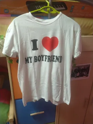 Camiseta I love my boyfriend Talla S ancha