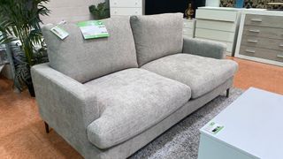 Sofá 3+2 plazas gris tela