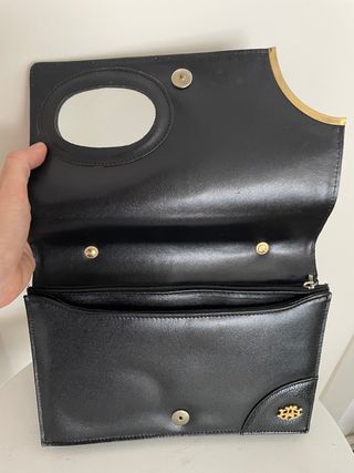 Bolso Negro Piel Vaca Argentina