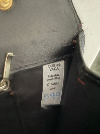 Bolso Negro Piel Vaca Argentina