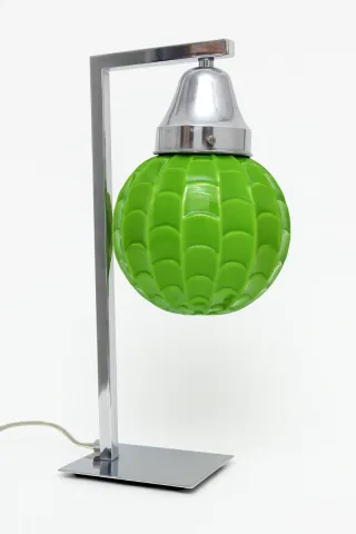 Candeeiro de Vidro Opalino Vintage Verde