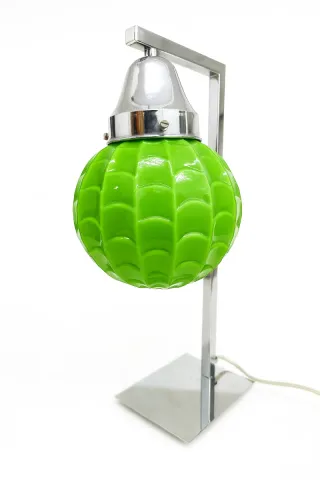 Candeeiro de Vidro Opalino Vintage Verde