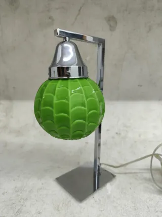 Candeeiro de Vidro Opalino Vintage Verde