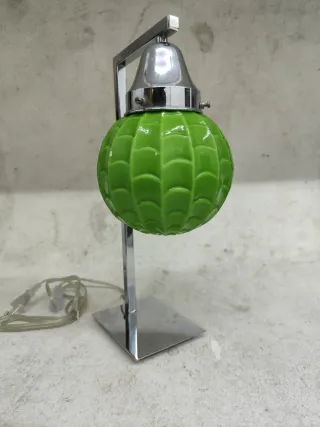 Candeeiro de Vidro Opalino Vintage Verde