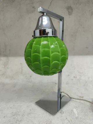 Candeeiro de Vidro Opalino Vintage Verde