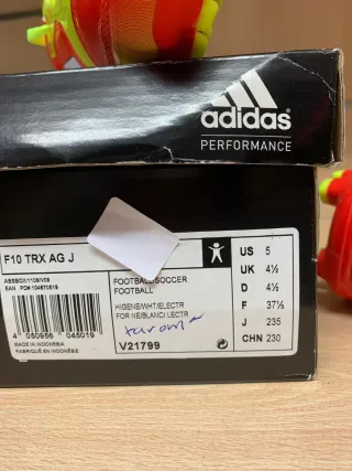 Botas Fútbol Adidas F50 TRX AG J 37 1/3