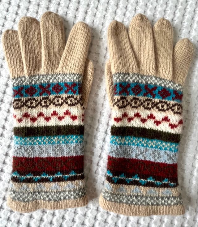 Luvas de inverno femininas multicoloridas, tamanho M