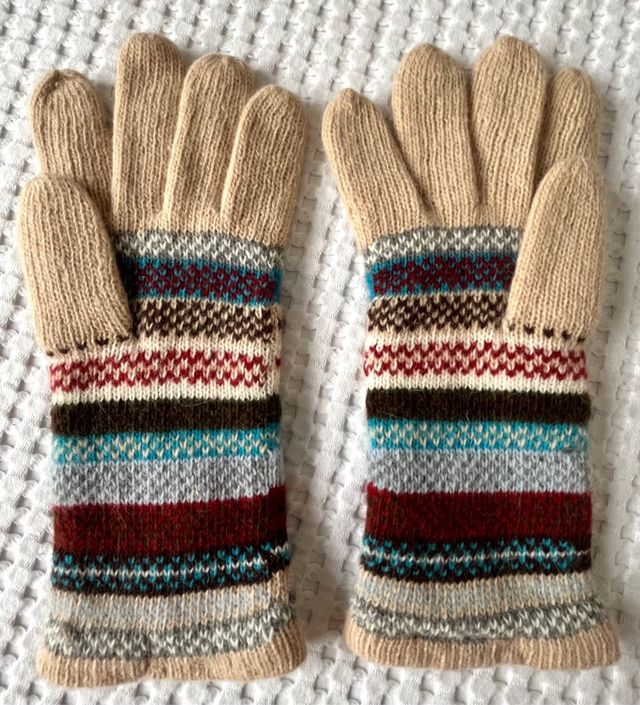 Luvas de inverno femininas multicoloridas, tamanho M