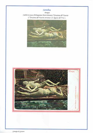 Cartolina Pompei Calchi Vesuvio 79 d.C.