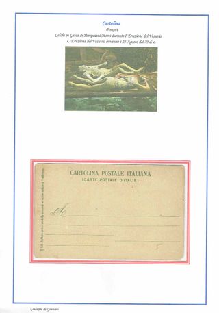 Cartolina Pompei Calchi Vesuvio 79 d.C.