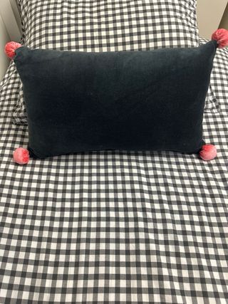 Pack 3 cojines terciopelo negro y rosa