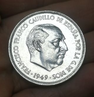 MONEDA 5 PESETAS 1949 ESTRELLAS 19* 49
