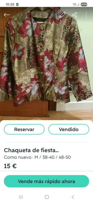 Chaqueta fiesta dorada y roja