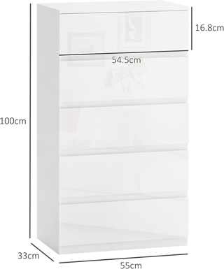 Cassettiera Moderna 5 Cassetti Antiribaltamento, C