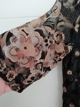 Vestido elegante, talla M negro/beige